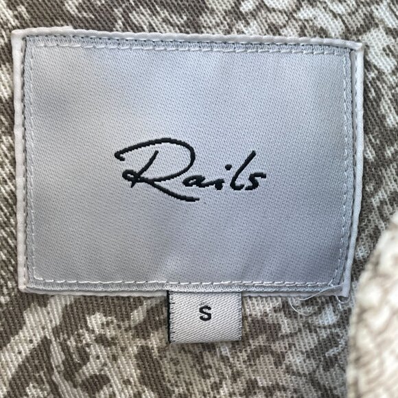 Rails Womens Small Tennessee Sand Snakeskin Jacket Linen Lyocell Blend Zip Up - Picture 6 of 14